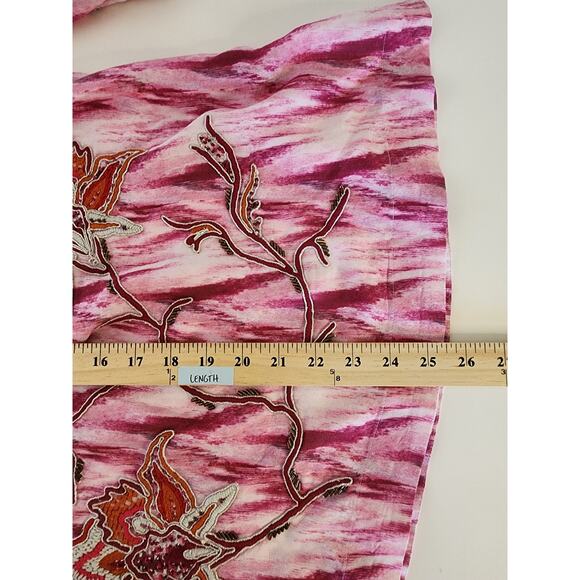 SOFT SURROUNDINGS Pink Altea Ikat Kimono Beaded Embroidered Loose Top SZ PXS - Picture 8 of 8